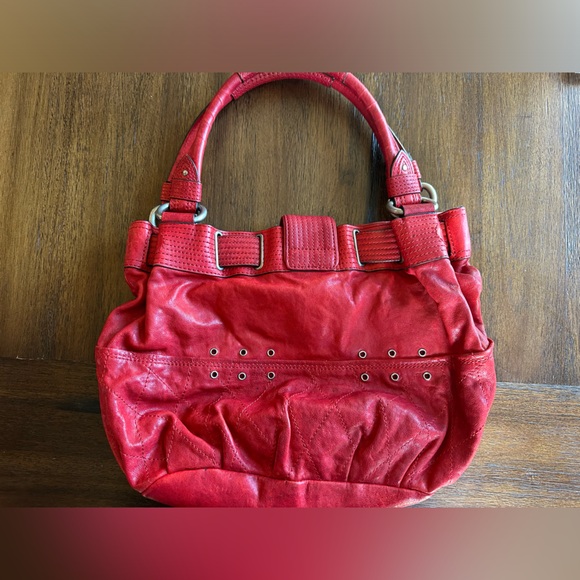 Juicy Couture Distressed Ted Supple Dark Red Leather Bag - Picture 5 of 10